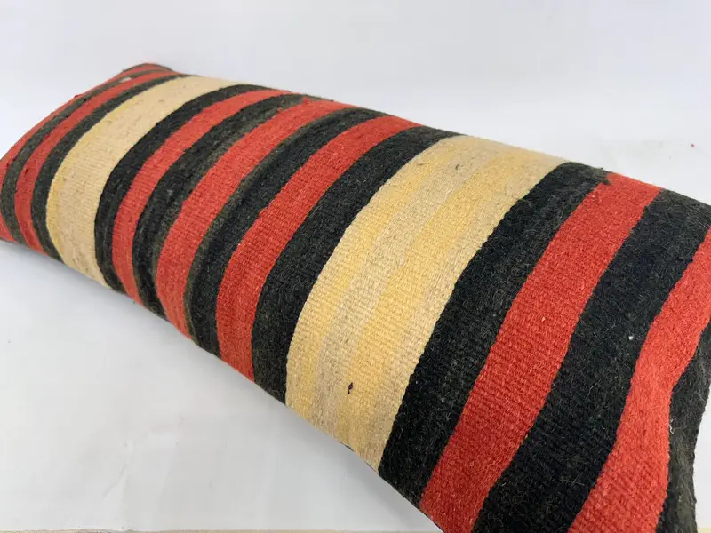 Vintage Pillow, Boho Pillow, Pillow Cover, Tribal Cushion Cover, Vintage Throw Cushion Cover, 16x36 Red Pillow Sham, Vintage Kilim Pillow - 6