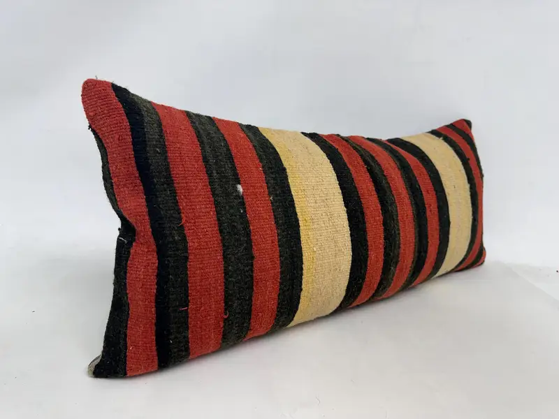 Vintage Pillow, Boho Pillow, Pillow Cover, Tribal Cushion Cover, Vintage Throw Cushion Cover, 16x36 Red Pillow Sham, Vintage Kilim Pillow - 3