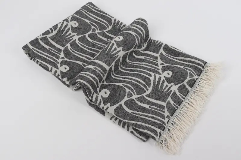 Turkish Towel Beach, Turkish hand towel, Quick-dry travel peshtemal towel, Xmas Gifts, Wedding Favors, Wedding Towel, 70x36 Cotton Fish Design Towel - 7
