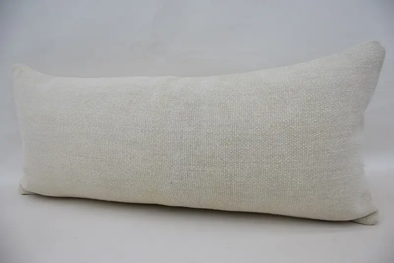 Home Decor Pillow, Antique Pillows, Pillow Sham, Throw Kilim Pillow, Morroccon Kilim Cushion Cushion Case, 16x36 White Cushion Case - 5