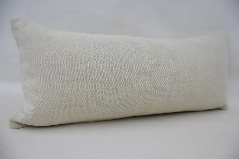 Home Decor Pillow, Antique Pillows, Pillow Sham, Throw Kilim Pillow, Morroccon Kilim Cushion Cushion Case, 16x36 White Cushion Case - 3