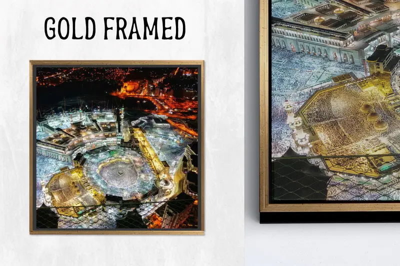 Zarif Kabe Manzarası Müslüman Hediye Baskılı Kanvas Tablo