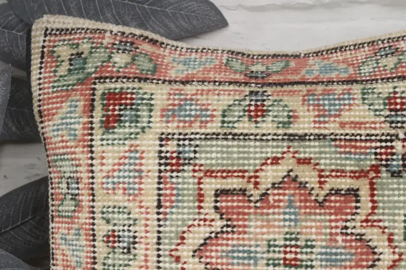 Cushion Cover, Vintage Kilim Pillow, Gift Pillow, Retro Throw Pillow, 14x14 Red Pillow, Bright Pillow Sham, Boho Pillow Sham Cover - 2