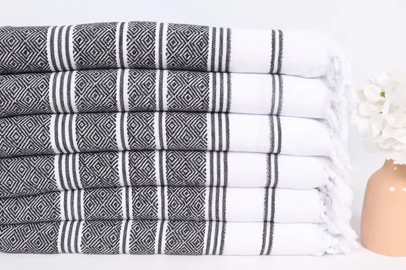 Spa Towel, Custom Gift, 40x18 Cotton Diamond Towel, Bridal Shower Gift, Monogram Towels, Personalized Gifts, Turkish Towel Hand Towel, Wedding Gift - 3