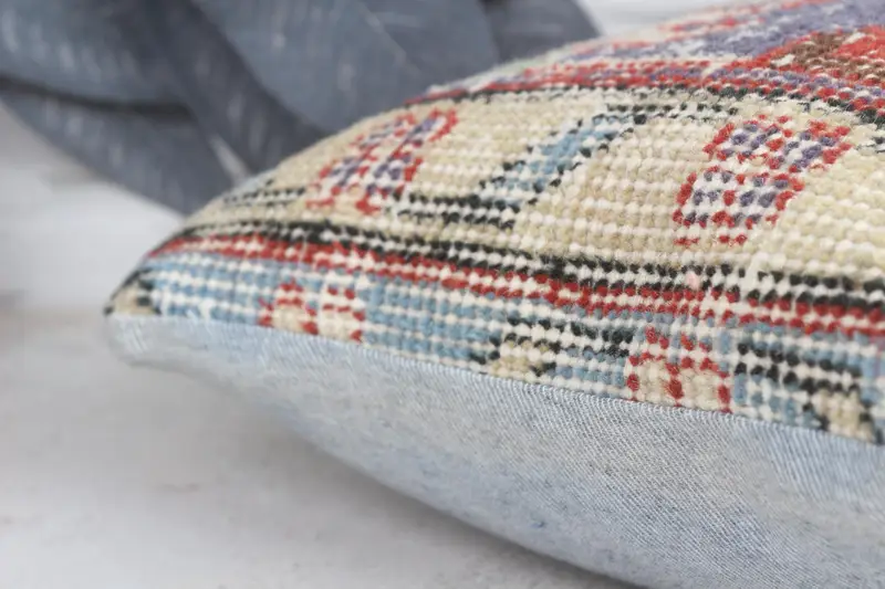 Turkish Pillow, Pillow Case, 12x12 Blue Pillow Sham, Christmas Cushion Cover, Pet Cushion, Custom Pillow Cover, Home Decor Pillow, Vintage Pillow - 7