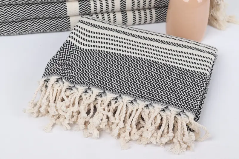 Travel Towel, 70x40 Cotton Striped Towel, Turkish Towel Beach Towel, Luxury towel, Bridesmaid Gifts, Sand-free towel, Spa Towel, Wedding Shower Gift - 5