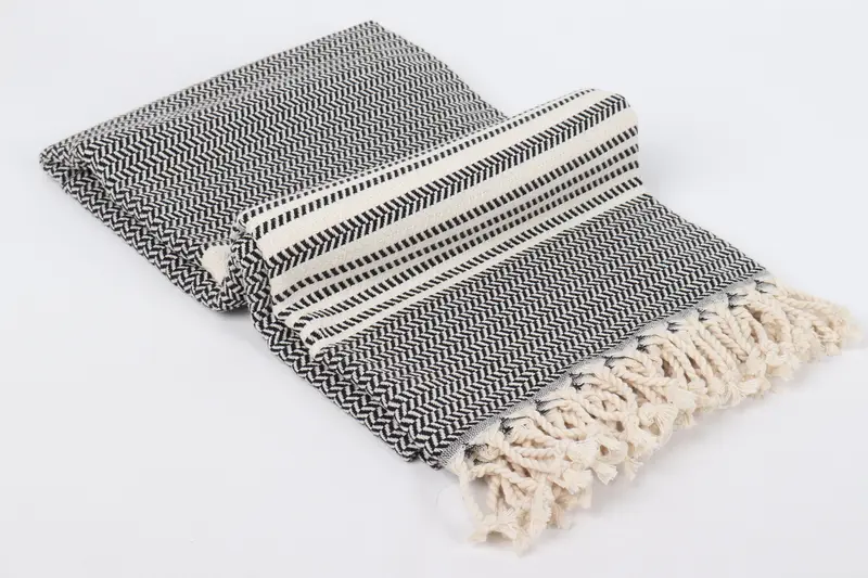Travel Towel, 70x40 Cotton Striped Towel, Turkish Towel Beach Towel, Luxury towel, Bridesmaid Gifts, Sand-free towel, Spa Towel, Wedding Shower Gift - 6