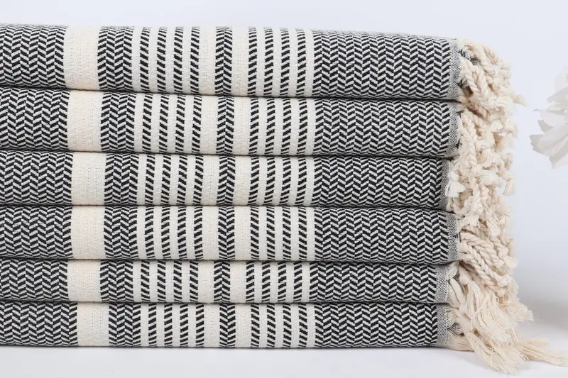 Travel Towel, 70x40 Cotton Striped Towel, Turkish Towel Beach Towel, Luxury towel, Bridesmaid Gifts, Sand-free towel, Spa Towel, Wedding Shower Gift - 3