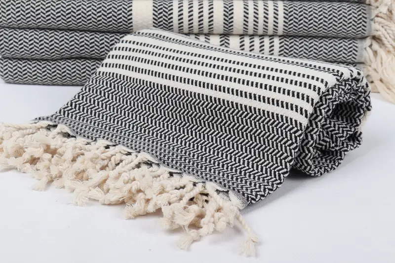 Travel Towel, 70x40 Cotton Striped Towel, Turkish Towel Beach Towel, Luxury towel, Bridesmaid Gifts, Sand-free towel, Spa Towel, Wedding Shower Gift - 4