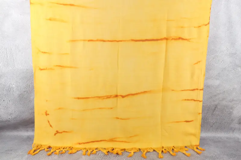 Organik Türk Havlusu Bej, Batik Hardal, 40x63 İnç