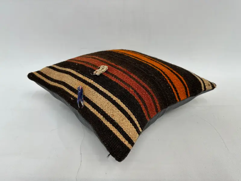 Pillow Case, Boho Pillow Sham Cover, Throw Kilim Pillow, 14x14 Red Pillow, Personalized Gift Pillow Cushion Case, Ethnical Kilim Rug Pillow - 6