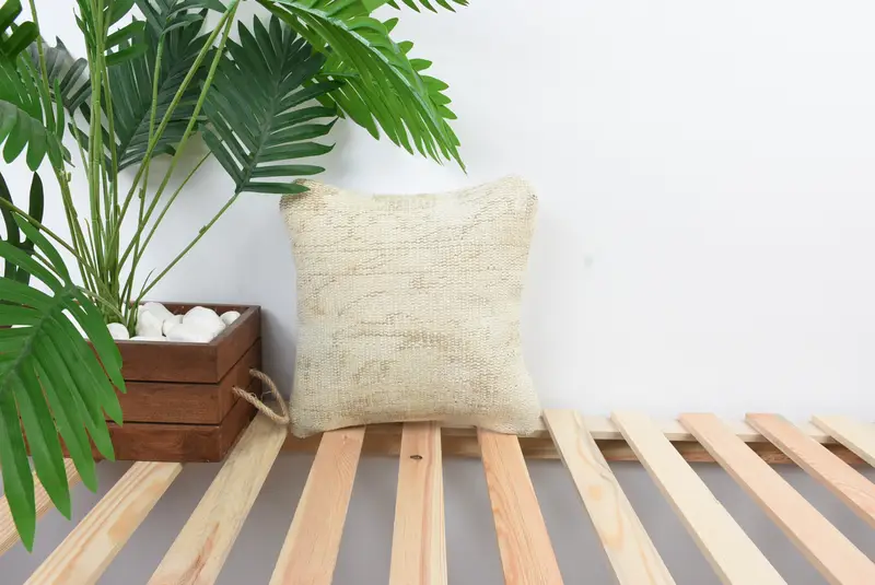 12x12 White Cushion Case, Yoga Pillow Sham, Kilim Cushion Sham, Cushion Case, Shabby Chic Pillow Case, Vintage Kilim Pillow, Throw Kilim Pillow - 1