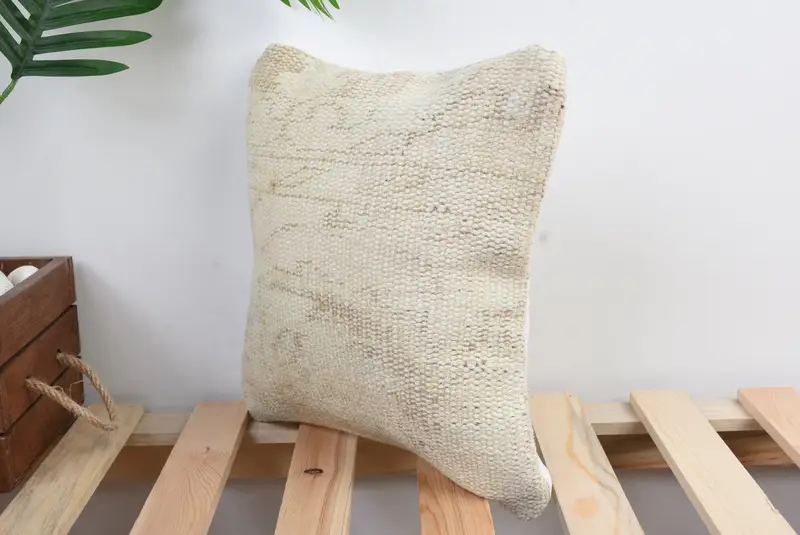 12x12 White Cushion Case, Yoga Pillow Sham, Kilim Cushion Sham, Cushion Case, Shabby Chic Pillow Case, Vintage Kilim Pillow, Throw Kilim Pillow - 5