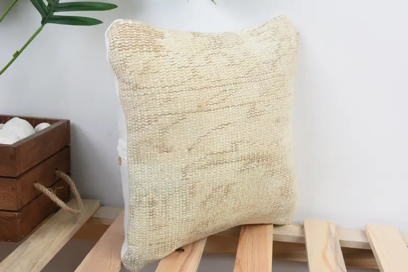 12x12 White Cushion Case, Yoga Pillow Sham, Kilim Cushion Sham, Cushion Case, Shabby Chic Pillow Case, Vintage Kilim Pillow, Throw Kilim Pillow - 4