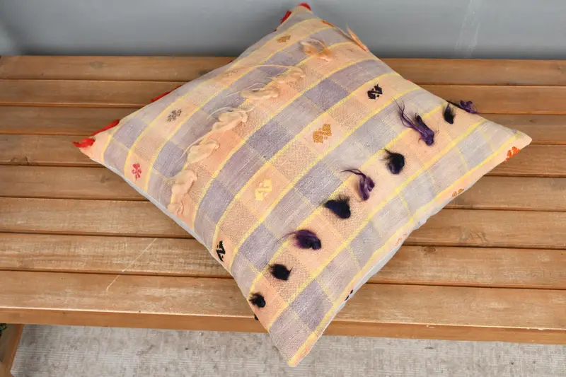 Yoga Cushion Cover, Cushion Case, Pillow for Sofa, Kilim Cushion Sham, Farmhouse Pillow Case, 18x18 Orange Cushion, Throw Kilim Pillow - 2