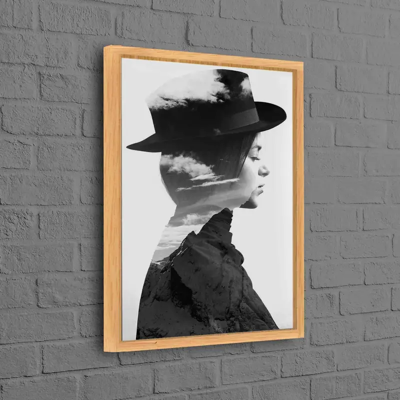 現代的な抽象的な女性超現実的なキャンバス プリント - エレガントなアート