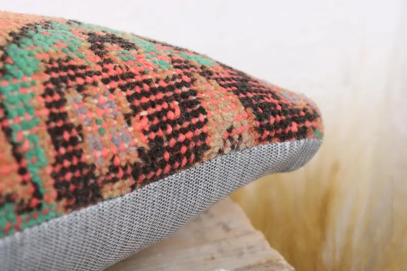 Outdoor Patio Cushion, 8x16 Orange Pillow, Throw Kilim Pillow, Anatolian Cushion Case, Kilim Pillow Cover, Boho Pillow, Ethnic Throw Pillow, Pillow - 6