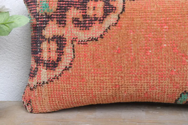 Outdoor Patio Cushion, 8x16 Orange Pillow, Throw Kilim Pillow, Anatolian Cushion Case, Kilim Pillow Cover, Boho Pillow, Ethnic Throw Pillow, Pillow - 3