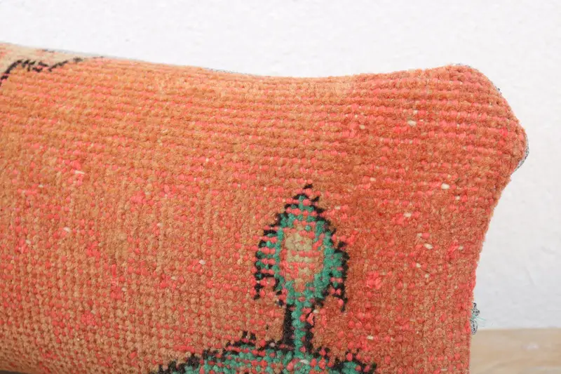 Outdoor Patio Cushion, 8x16 Orange Pillow, Throw Kilim Pillow, Anatolian Cushion Case, Kilim Pillow Cover, Boho Pillow, Ethnic Throw Pillow, Pillow - 5