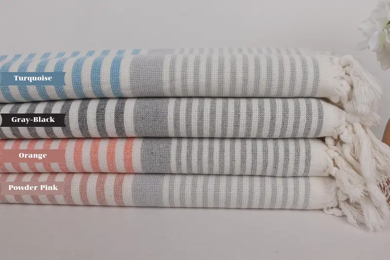 Monogrammed Hand Towel, Wedding Gifts Towel, 36x18 Cotton Striped Terry Towel, Personalized Gift, Gift For The Home Decor, Monogram Hand Towel - 2