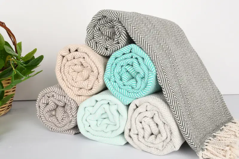 Monogram Towels, Employee Gifts, Embroidered Towel, Bachelorette Party Gifts Bridesmaids, 70x40 Cotton Herringbone Towel, Bachelorette Party Favors - 5