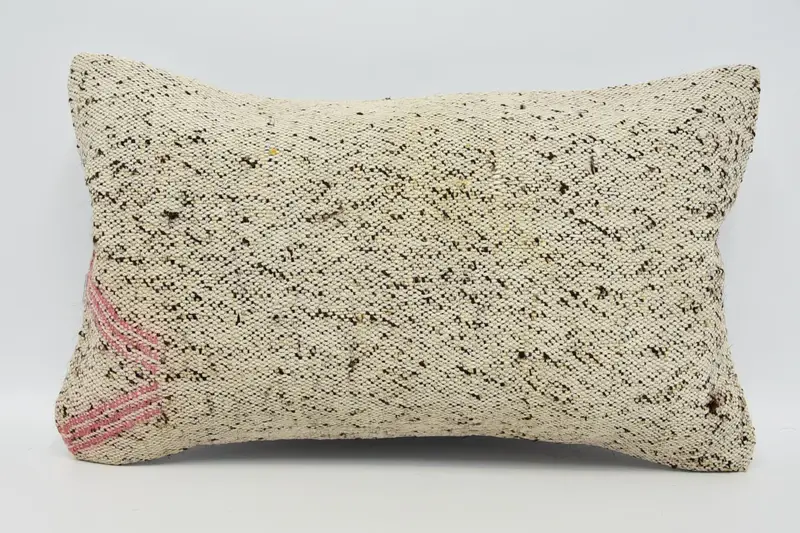 Authentic Pillow Cover, Throw Kilim Pillow, Antique Pillows, Cushion Cover, Turkish Pillow, 12x20 Beige Pillow Sham, Natural Cushion Cover - 1