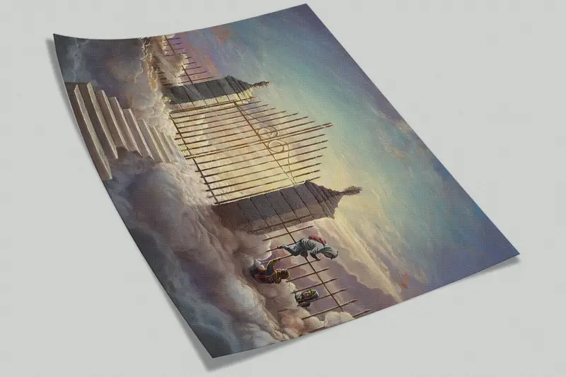 Wall Paper Peel and Stick, Pearly Gates Wall Poster, Banksy Pearly Gates, Modern Wall Paper, Paper Wall Art, Painting Wallpaper, - 9