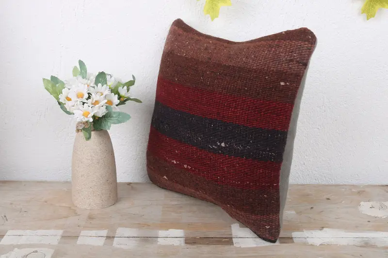 Vintage Pillow, Cushion Case, Pastel Cushion Cover, Home Decor Pillow, Boho Pillow Sham Cover, Wholesale Pillow, 12x12 Red Pillow Case - 4