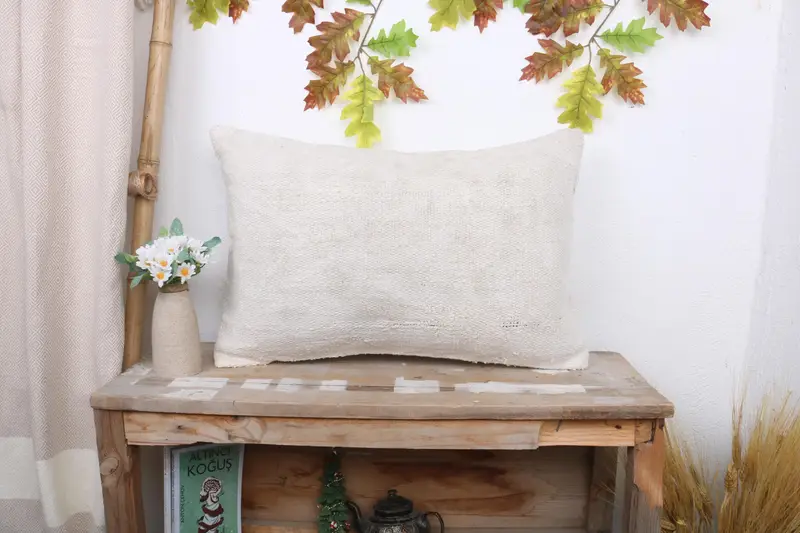 Handgefertigtes Southwestern-Leinen-Wurfkissen, 16x24 besticktes Vintage-Kissen