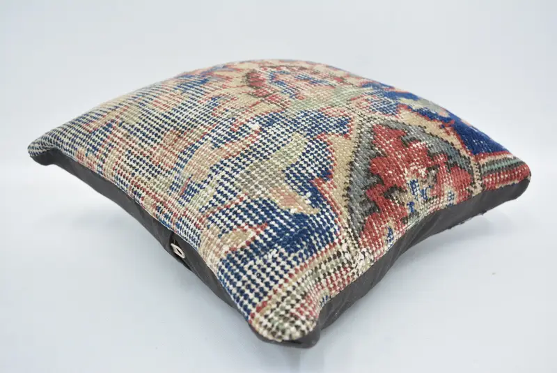 Couch Cushion Cover, Pillow Case, Turkish Rugs Pillow Cover, Vintage Pillow, 12x12 Blue Cushion, Ethnical Kilim Rug Pillow, Gift Pillow - 6