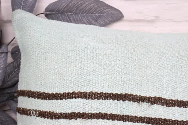 Cushion estuche, almohada para sofá, almohada de lanzamiento de kilim vintage, cubierta de almohada de kilim, copa de almohada verde de 16x24, cubierta de cojín de lanzamiento de diseñador - 2