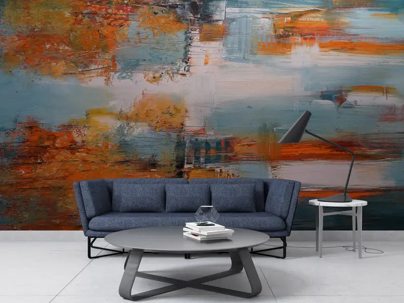 Autumn Wall Paper,Wall Paper Peel and Stick,Bright Wall Paper,Oil Painting Print,3d Wall Paper,Fall Color Wall Painting, - 2