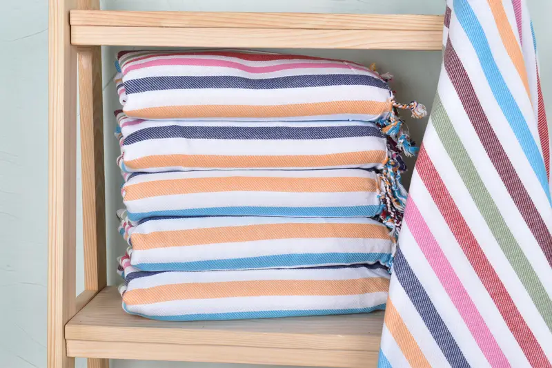 Personalized Turkish Towel Rainbow Cotton Striped, 40x71 Inches