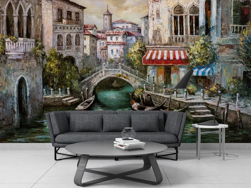 Oil Painting Print,Wall Paper Peel and Stick,Venice Italy,Paper Wall Art ,View Wall Paper,Custom Wall Paper,Venice Wall Decor, - 9