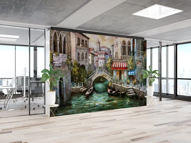 Oil Painting Print,Wall Paper Peel and Stick,Venice Italy,Paper Wall Art ,View Wall Paper,Custom Wall Paper,Venice Wall Decor, - 10