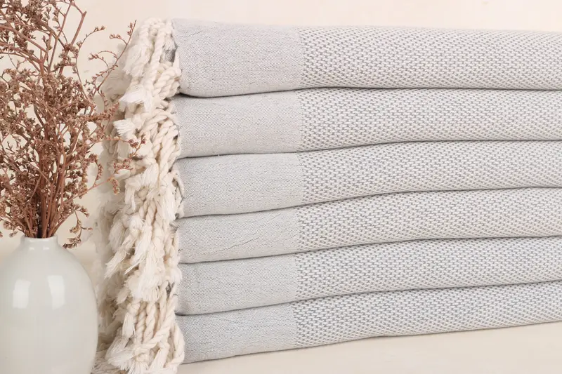 Monogrammed Beach Towel Turkish Cotton Dark Gray Geometric, 40x71 Inches