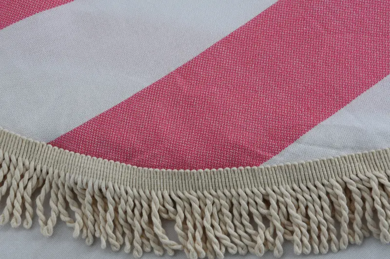 Organic Cotton Towel, Gym Towel, Best Friend Gift Ideas, Monogram Beach Towel, Bridesmaid Gift, 64x64 Cotton Striped Round Towel, Gifts For Him - 2