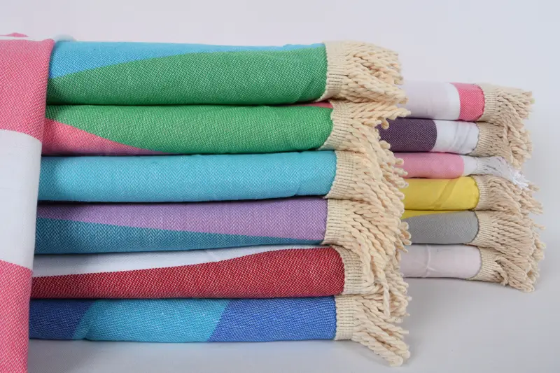 Organic Cotton Towel, Gym Towel, Best Friend Gift Ideas, Monogram Beach Towel, Bridesmaid Gift, 64x64 Cotton Striped Round Towel, Gifts For Him - 1