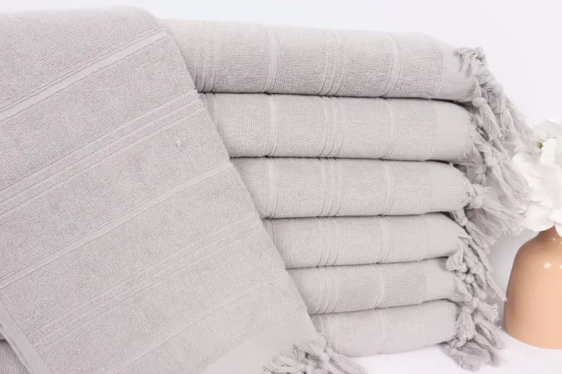 Monogram Dish Towel, 40x18 Cotton Striped Terry Towel, Spa Towel, Bathroom Towels, Summer Gift, Organic Tea Towel, Kitchen Towel, Turkish Hand Towel - 1