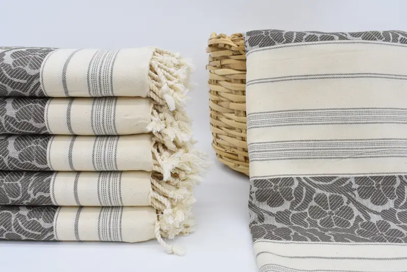 Bridesmaid Gift Towel Brown Daisy Pattern, 70x40 Inches