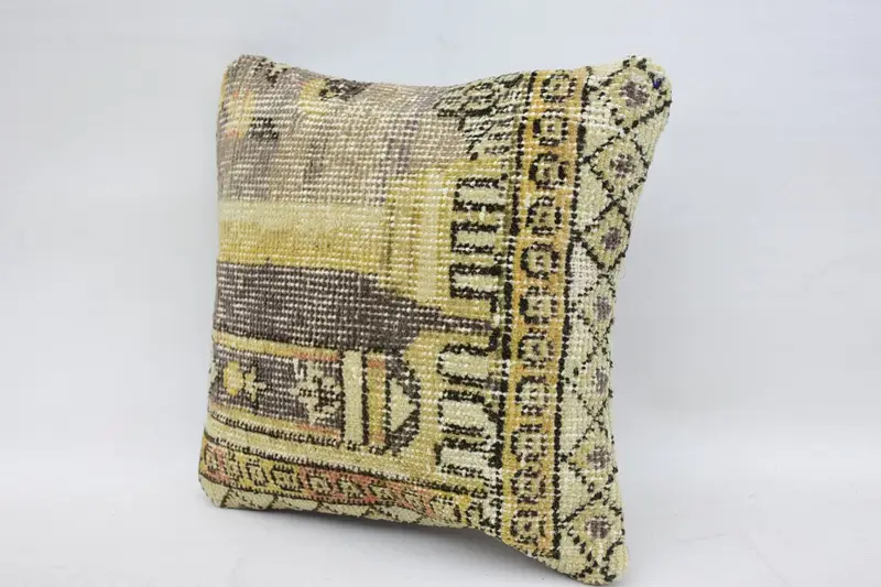 Pillow, Boho Pillow Sham Cover, Pillow for Couch, Ethnic Pillow Cover Cushion, 12x12 Beige Pillow, Pillow for Sofa, Ikat Pillow Case - 3