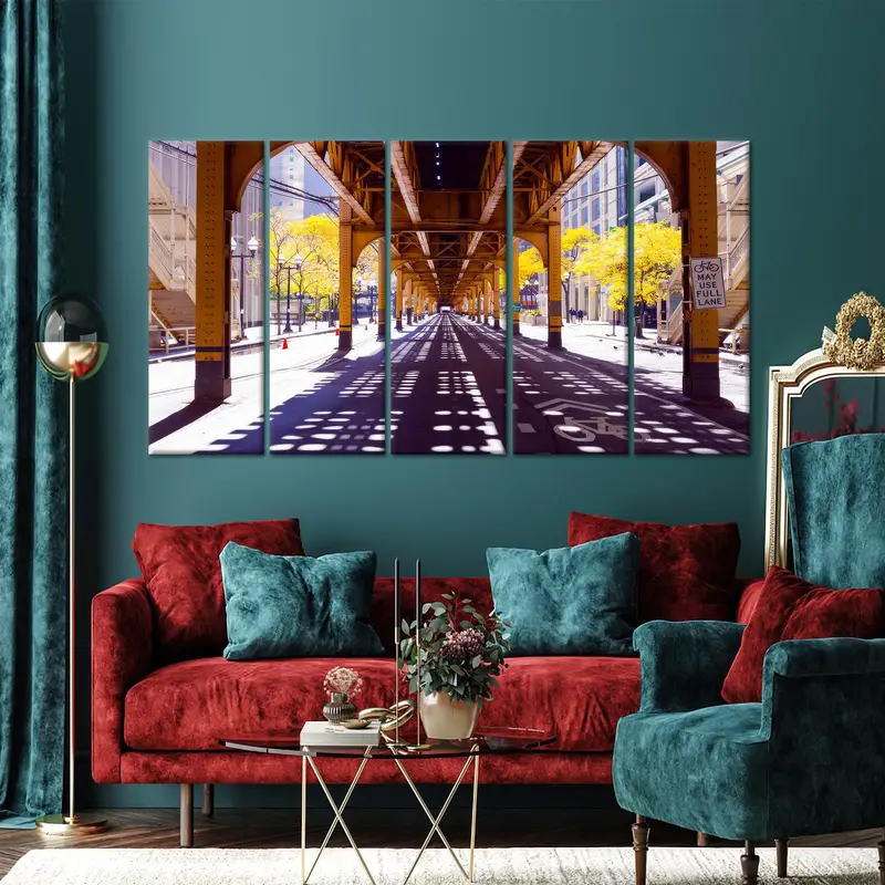 Chicago Canvas Art, Chicago Landscape, Cityscape Art, City Landscape, Office Wall Decor, Wall Hanging Art, Landscape Artwork, Modern Canvas - 4