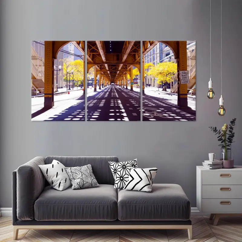 Chicago Canvas Art, Chicago Landscape, Cityscape Art, City Landscape, Office Wall Decor, Wall Hanging Art, Landscape Artwork, Modern Canvas - 2