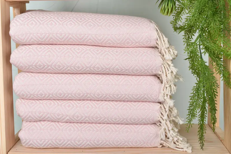 70x40 Cotton Diamond Towel, Sand-resistant towel, Custom Wedding Gift, Bachelor Party Gifts, Guest Towel, Organic Cotton Towel, Wedding Favors - 2