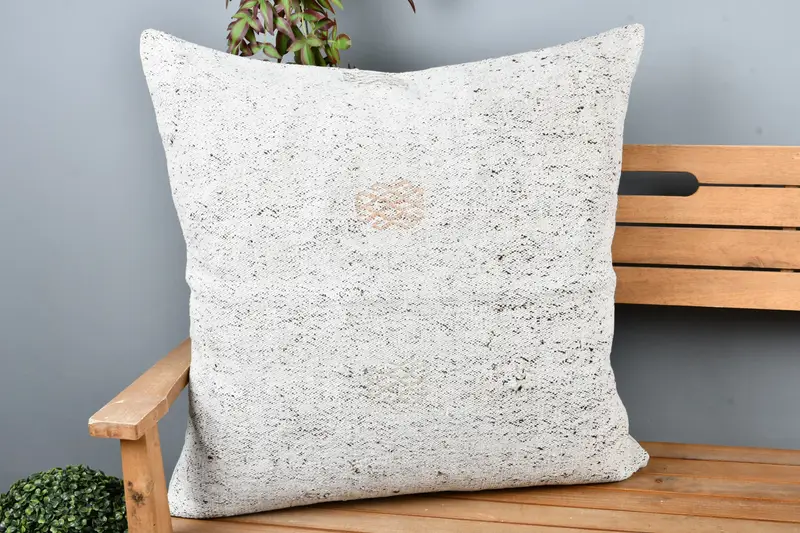 Turkish Kilim Pillow, Home Decor Pillow, Pillow Case, 28x28 White Pillow Cover, Gift Pillow, Aztec Cushion Cover, Ottoman Cushion Cover - 1