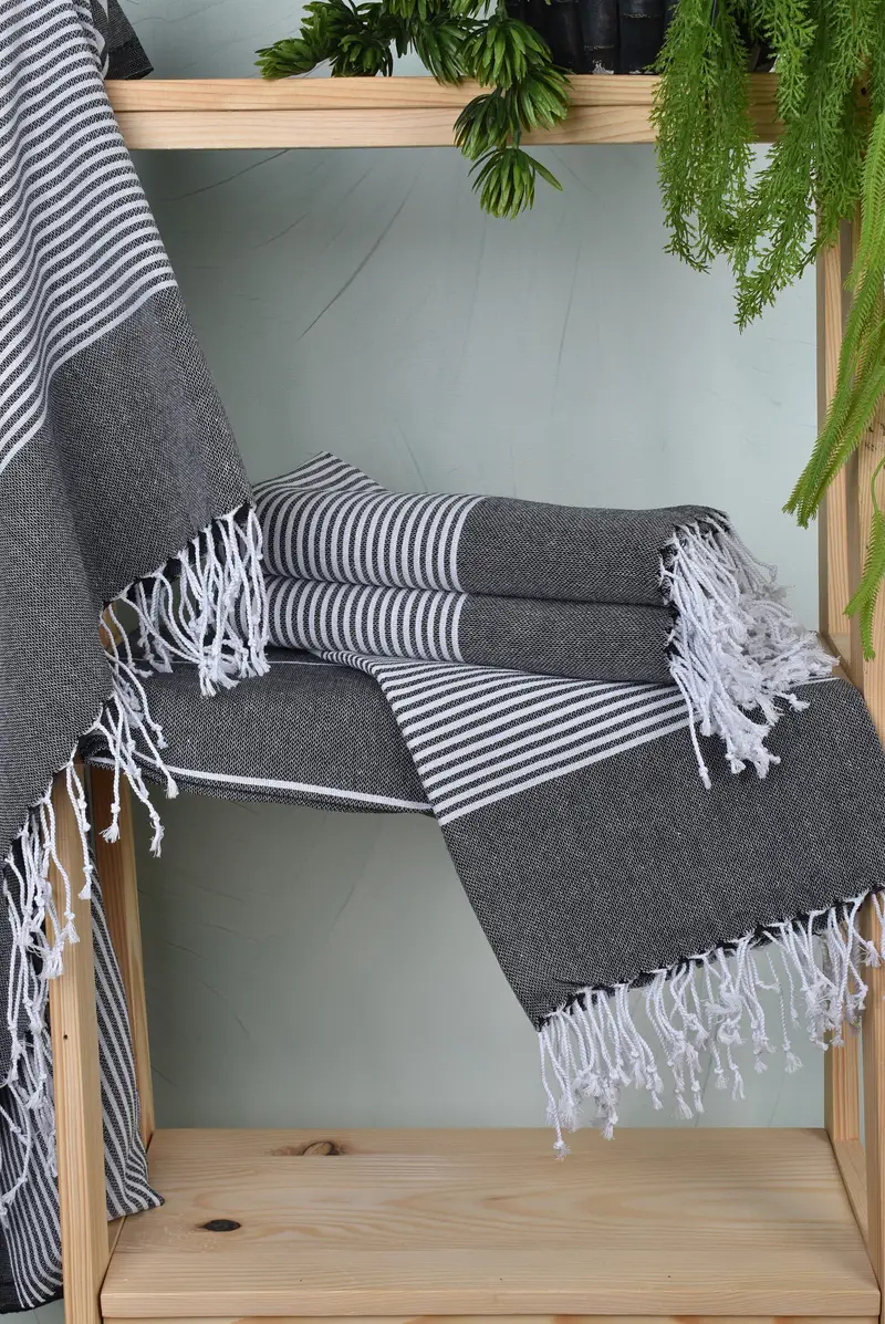 Family Gift Basket, Xmas Gifts, 70x40 Cotton Striped Towel, Peshtemal Towel, Luxury towel, Home Decor Gifts, Bachelor Gifts, Embroidered Beach Towel - 6