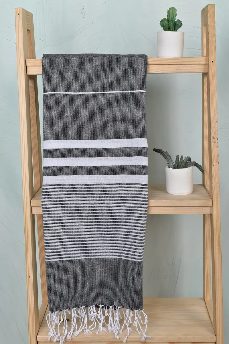 Family Gift Basket, Xmas Gifts, 70x40 Cotton Striped Towel, Peshtemal Towel, Luxury towel, Home Decor Gifts, Bachelor Gifts, Embroidered Beach Towel - 8