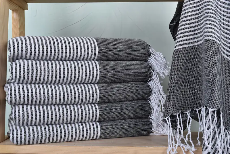 Family Gift Basket, Xmas Gifts, 70x40 Cotton Striped Towel, Peshtemal Towel, Luxury towel, Home Decor Gifts, Bachelor Gifts, Embroidered Beach Towel - 2