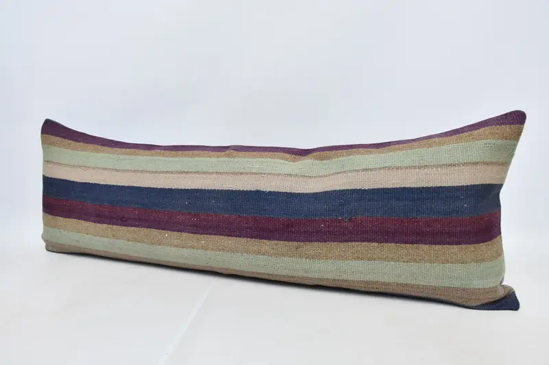 16x48 Purple Cushion, Throw Kilim Pillow, Gift Pillow, Pillow Case, Sofa Bolster Pillow, Outdoor Patio Pillow Cover, Handmade Kilim Cushion - 4