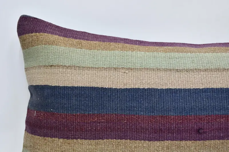 16x48 Purple Cushion, Throw Kilim Pillow, Gift Pillow, Pillow Case, Sofa Bolster Pillow, Outdoor Patio Pillow Cover, Handmade Kilim Cushion - 2